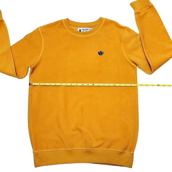 Dutch Bros Coffee Mens Sweater Mustard Yellow Sweatshirt Fleece Size S Small - Picture 3 of 8